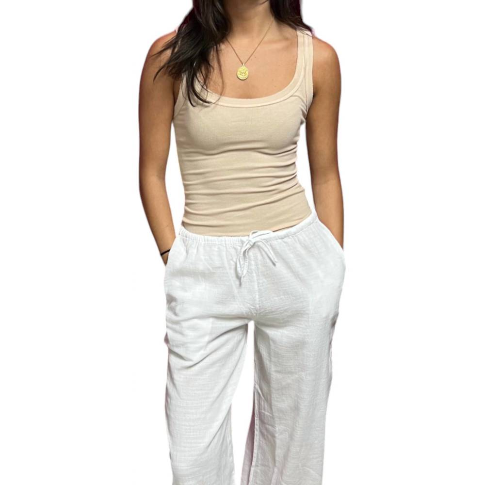 NEW T2LOVE raw edge tank in natural